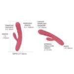 Svakom - Avery Stotende Rabbit Vibrator Roze afmeting